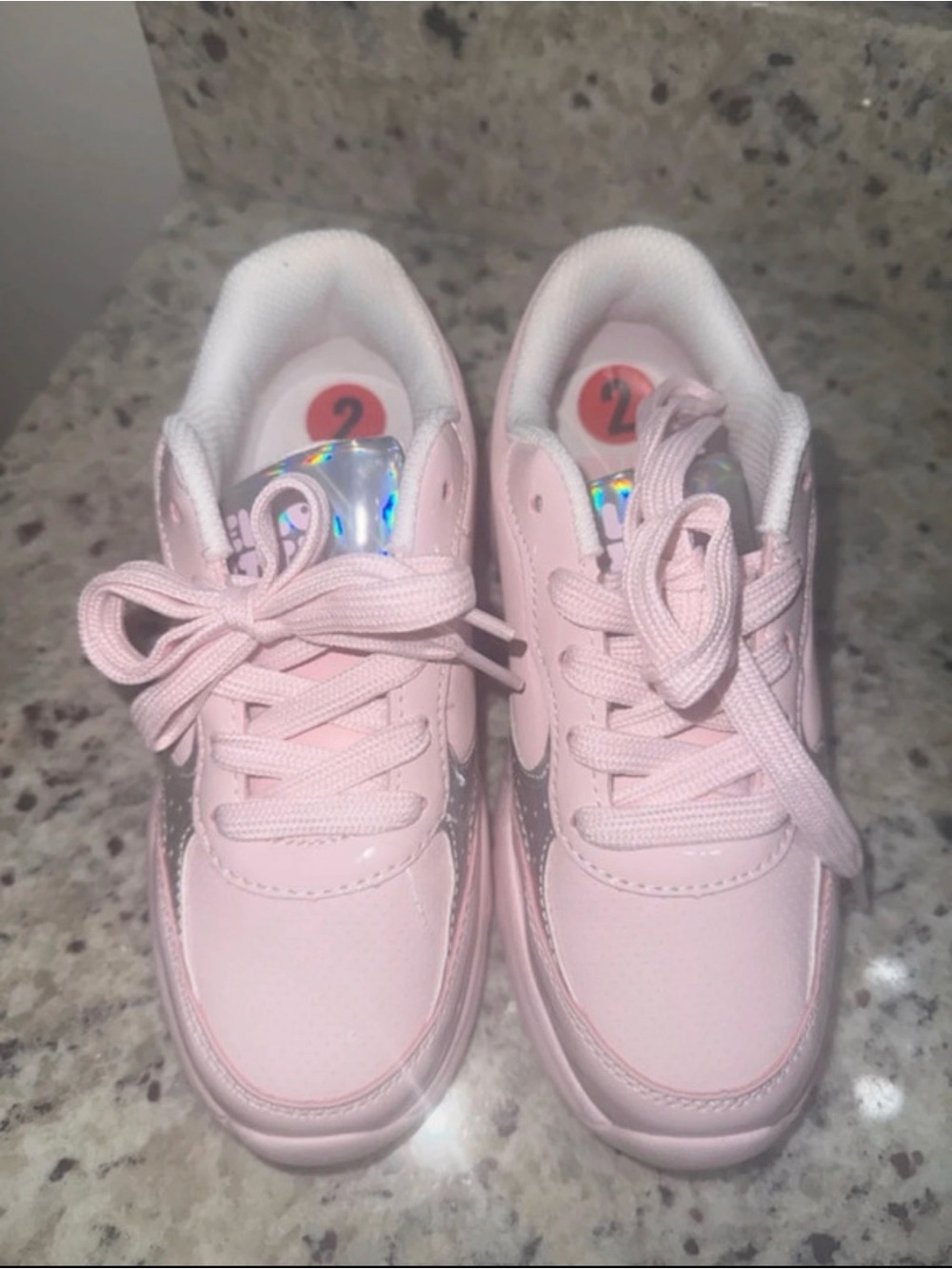 Hello Kitty Pink Lace-Up Sneakers with Holographic Tongue